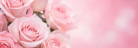 Charm of Roses Behind Blurry Light. Beautiful background of roses for banners, posters, social media and wall decorations.の写真素材