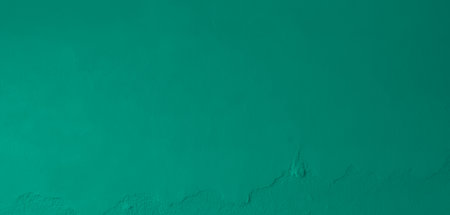 Detailed view of rough, green plasterwork. Premium wall photo with classic old and retro nuances,...