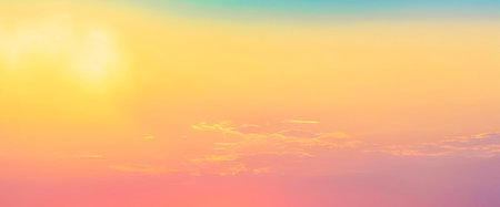 Vibrant, pastel-colored sunset sky with wispy clouds. Background photos for banners, posters and...