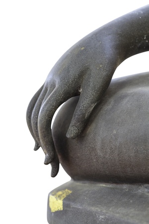 Hand of buddha image on white backgroundの写真素材