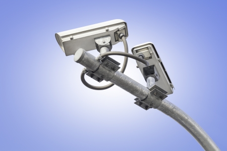 CCTV security system outdoor on a poleの写真素材