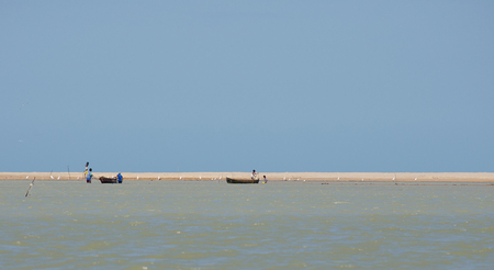 Typical artisanal fishing landscape on the Colombian coast.の写真素材