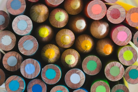 Background with wooden crayons.の写真素材