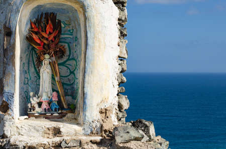 Virgin of Pilon de Azucar in Guajira Colombia. Travel concept. Horizontal photography.