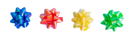 Decorative bows for gifts on isolated background.の写真素材