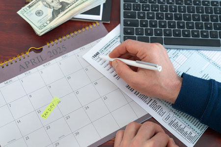 April 15, 2025 US Tax Payment Dayの写真素材