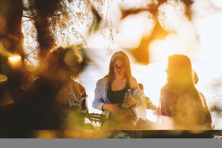 Group of friends having funの写真素材