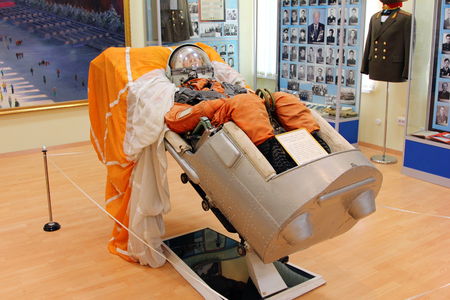 spacesuit. astronaut's suit in a museum. Baikonur Cosmodrome. Kazakhstanのeditorial素材