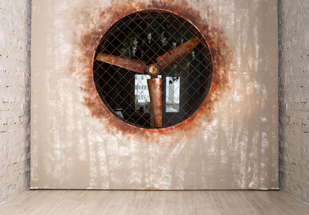 large metal fan in the studioの写真素材