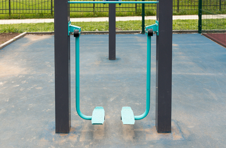 Views of the sports ground for street workout. Public area for sports training in the park.の写真素材