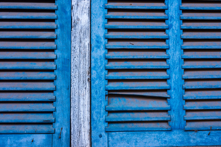 Wood window in province Cambodiaの写真素材