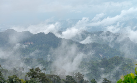 Forest and mountain in Sangkhlaburi District, Kanchanaburi Thailand Aug 2016の写真素材