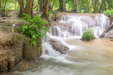 Waterfall and forest at Kanjanaburi, Thailand Aug 2016の写真素材