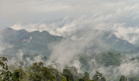 Forest and mountain in Sangkhlaburi District, Kanchanaburi Thailand Aug 2016の写真素材