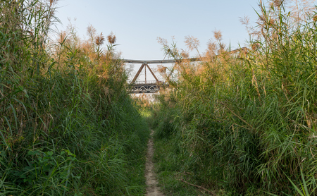 Old Long Bien Bridge in Hanoi, Vietnam Dec 2016の写真素材