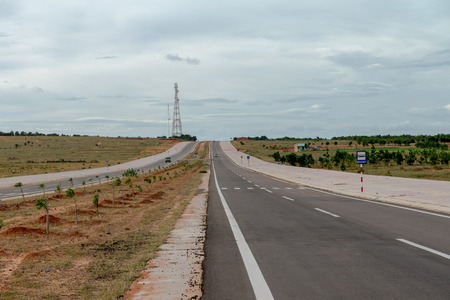 New road way to Sand dunes, Mui Ne South Vietnam Dec 2016の写真素材