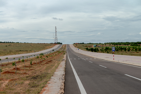 New road way to Sand dunes, Mui Ne South Vietnam Dec 2016の写真素材