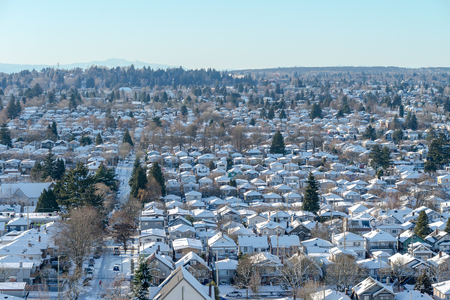 Town views during winter in Vancouver Canada Jan 2017の写真素材