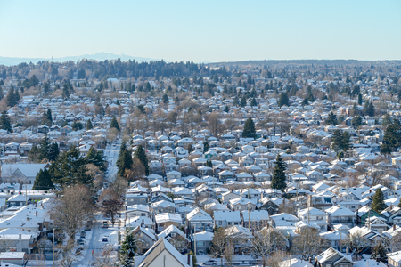 Town views during winter in Vancouver Canada Jan 2017の写真素材