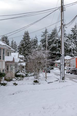 Town views during winter in Vancouver Canada Dec 2016の写真素材