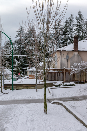 Town views during winter in Vancouver Canada Dec 2016の写真素材