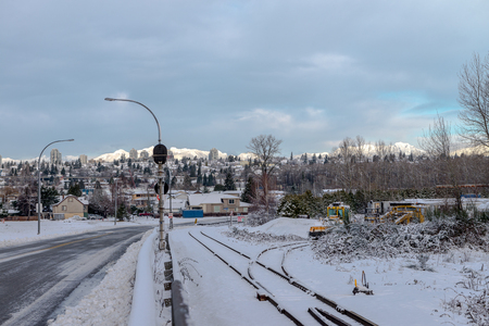 Town views during winter in Vancouver Canada Dec 2016の写真素材