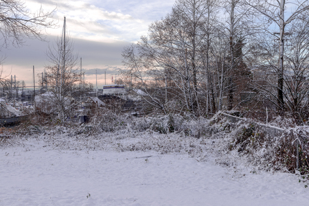 Town views during winter in Vancouver Canada Dec 2016の写真素材