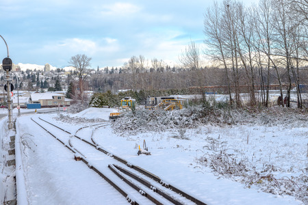 Town views during winter in Vancouver Canada Dec 2016の写真素材