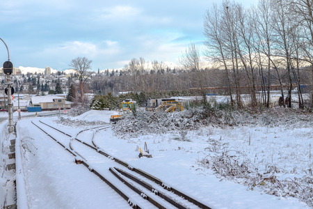 Town views during winter in Vancouver Canada Dec 2016の写真素材