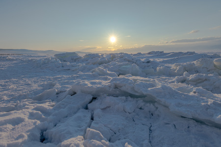 The Ice of Lake Baikal, Russiaの写真素材