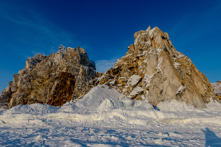 The Ice of Lake Baikal, Russiaの写真素材