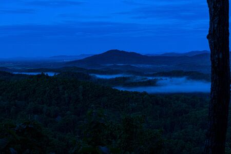 Forest and mountain in Sukhothai District, Thailand Jul 2019の写真素材