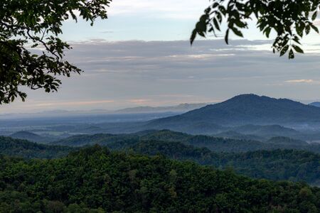 Forest and mountain in Sukhothai District, Thailand Jul 2019の写真素材