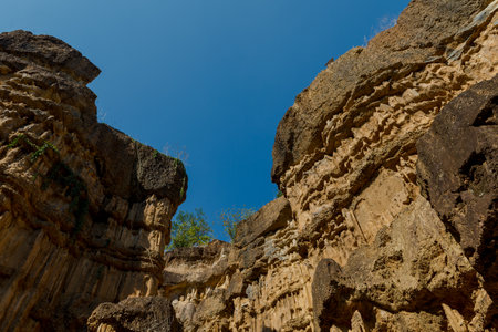 Pha Cho is high soil canyon cliffs at Mae Wang National parks in Chiang Mai,Thailand.の写真素材