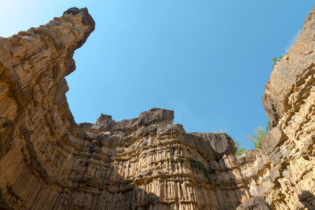 Pha Cho is high soil canyon cliffs at Mae Wang National parks in Chiang Mai,Thailand.の写真素材