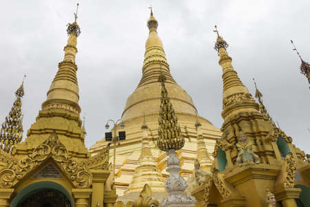 The Shwedagon pagoda the most famous landmark of Myanmar.のeditorial素材