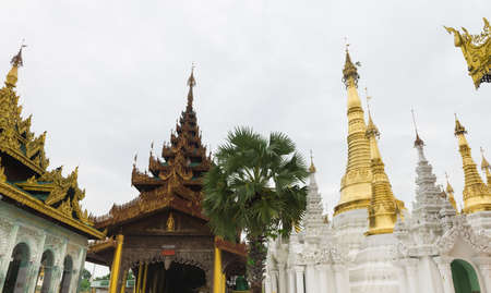 The Shwedagon pagoda the most famous landmark of Myanmar.のeditorial素材