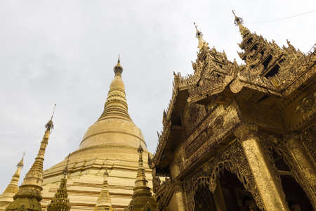 The Shwedagon pagoda the most famous landmark of Myanmar.のeditorial素材