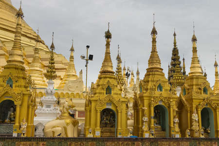 The Shwedagon pagoda the most famous landmark of Myanmar.のeditorial素材