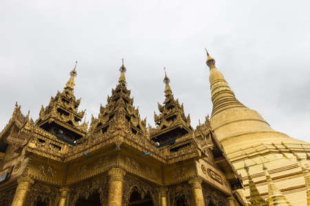 The Shwedagon pagoda the most famous landmark of Myanmar.のeditorial素材