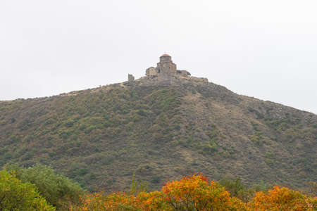 Jvari Monastery With Remains Of Stone Wall (Mtskheta City)の写真素材
