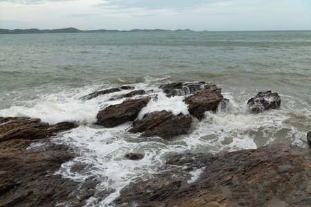 Rocky coast of the sea on the island of Koh Samuiの写真素材