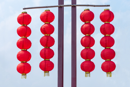 Chinese red lanternsの写真素材