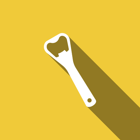 Bottle opener icon with long shadow. Vector Illustrationのイラスト素材