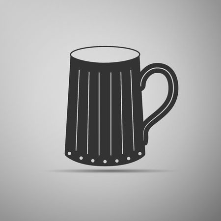Wooden beer mug icon. Vector Illustrationのイラスト素材