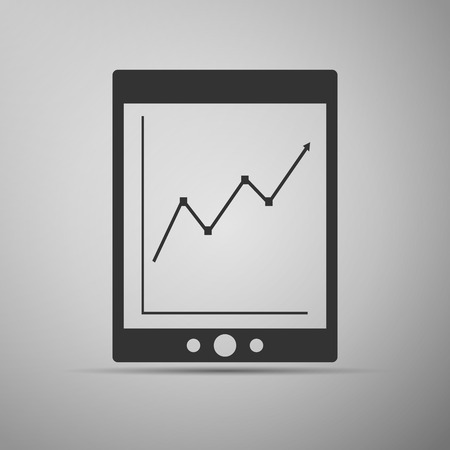 Tablet with business charts icon. Vector Illustration.のイラスト素材