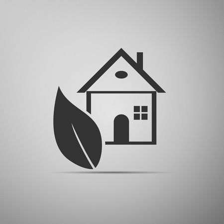 Eco House icon. Vector illustrationのイラスト素材