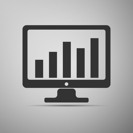 Display with business graph icon. Vector Illustration.のイラスト素材