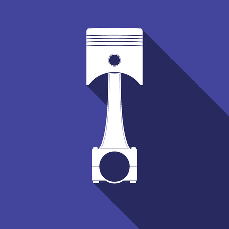 Car engine piston icon with long shadow. Vector Illustrationのイラスト素材