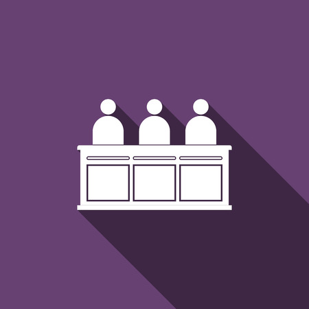 Jurors icon with long shadow. Vector illustrationのイラスト素材